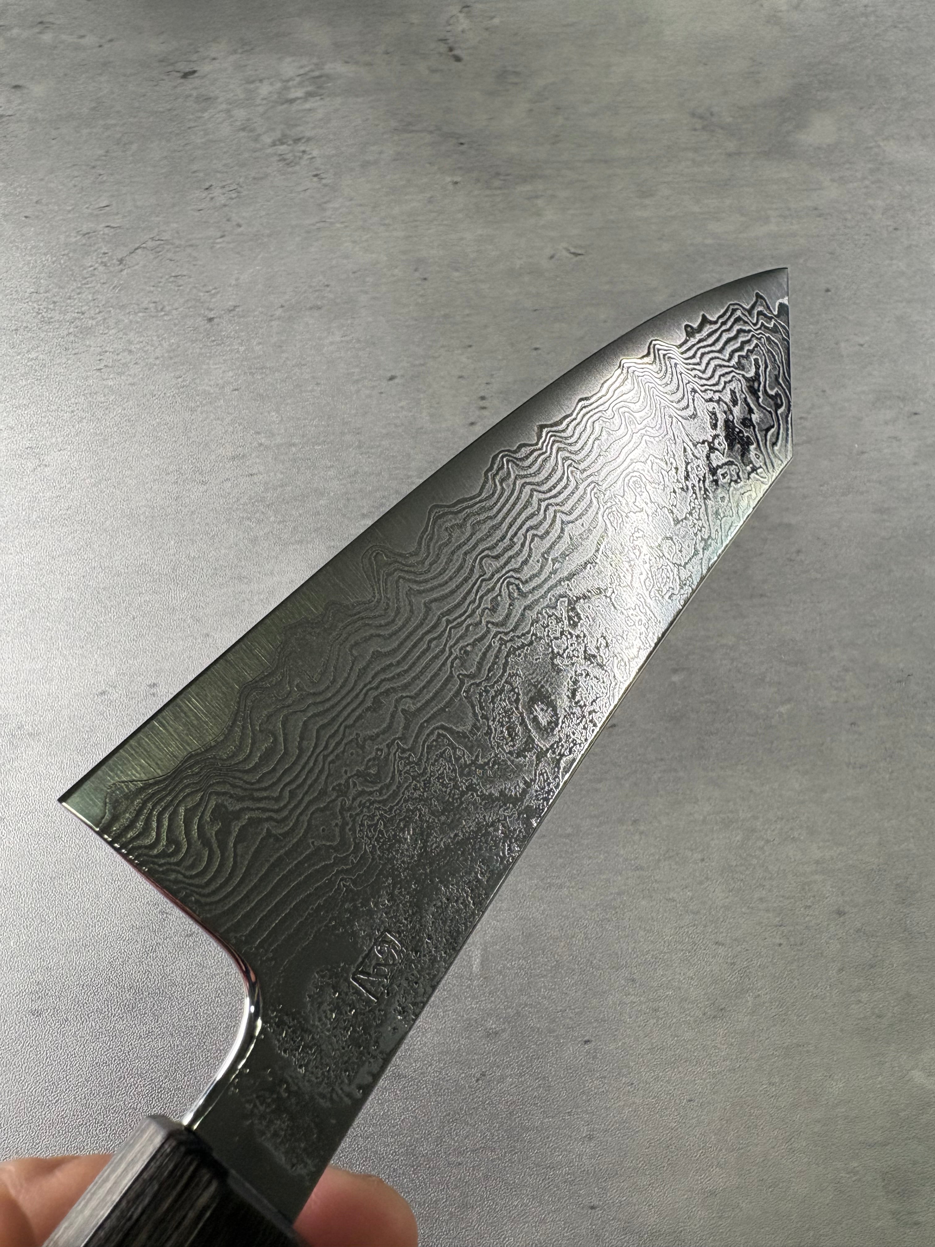 Enkyu Homuragumo　Santoku 180mm Gray laminated wood handle